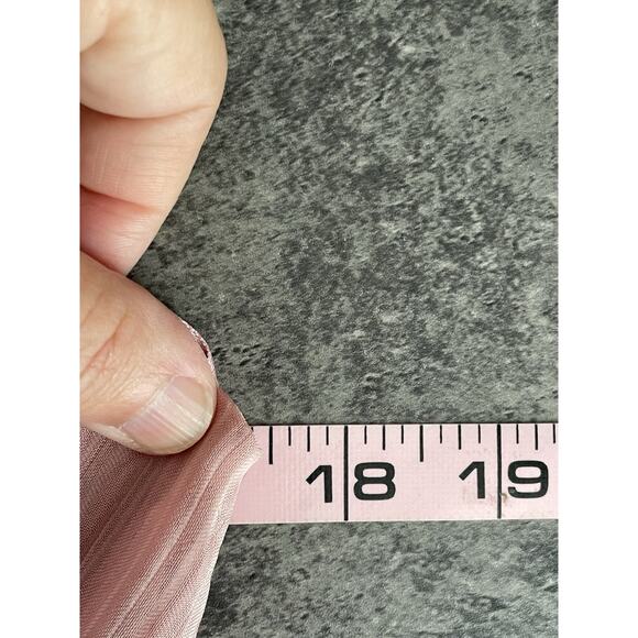 Express Tiered Ruffle Dress S Pink Smocked Empire Waist Halter Fairy Soft Pastel - Picture 9 of 10